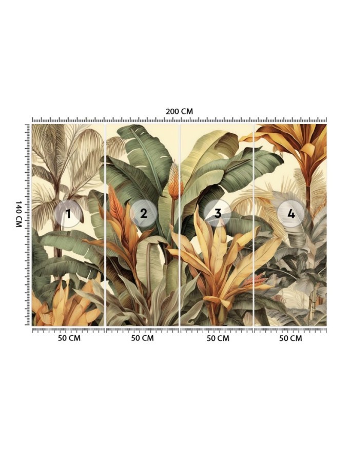 Fashionable wallpaper - Banana leaves in sepia | FEEBY