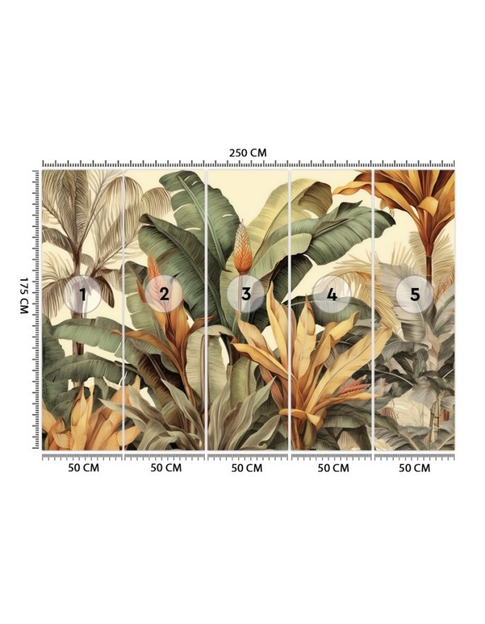 Fashionable wallpaper - Banana leaves in sepia | FEEBY