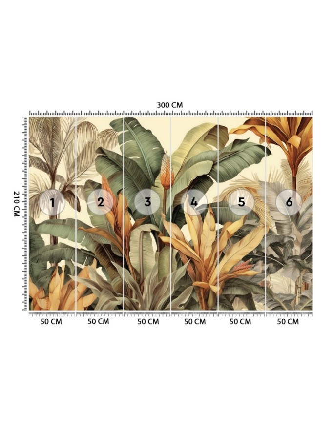Fashionable wallpaper - Banana leaves in sepia | FEEBY