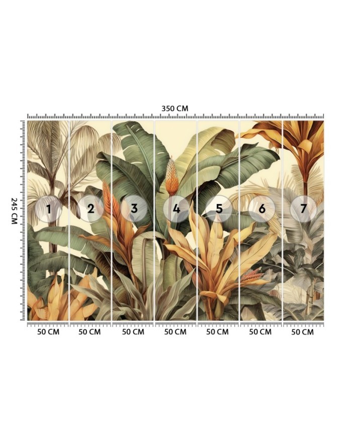 Fashionable wallpaper - Banana leaves in sepia | FEEBY
