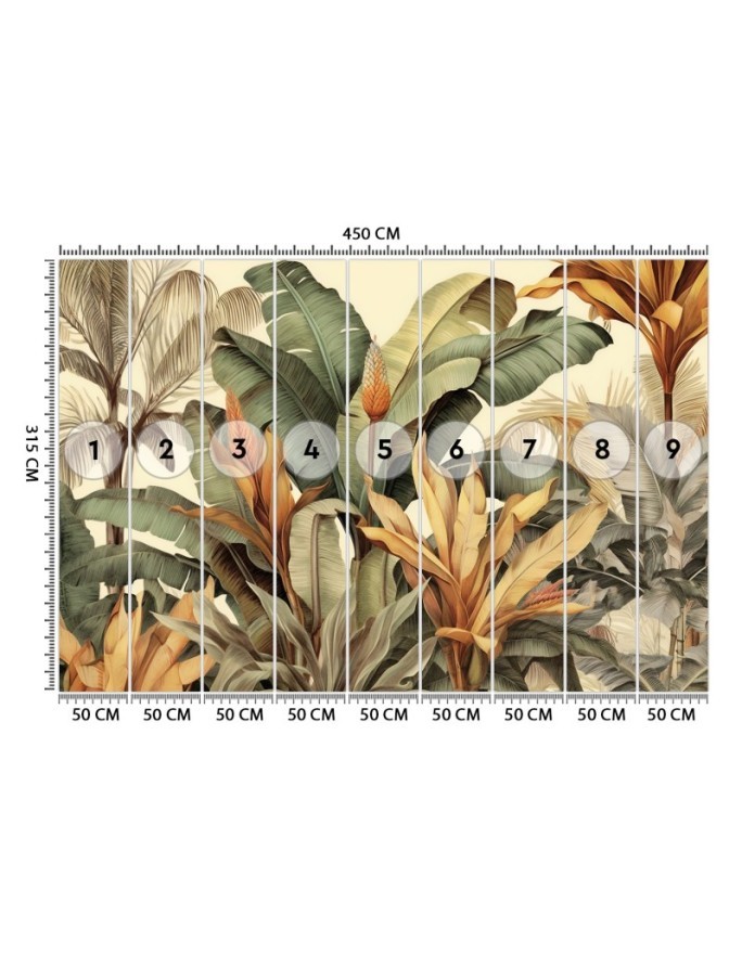Fashionable wallpaper - Banana leaves in sepia | FEEBY