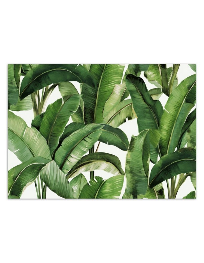 Wall mural for bedroom - Green tropical leaves | FEEBY