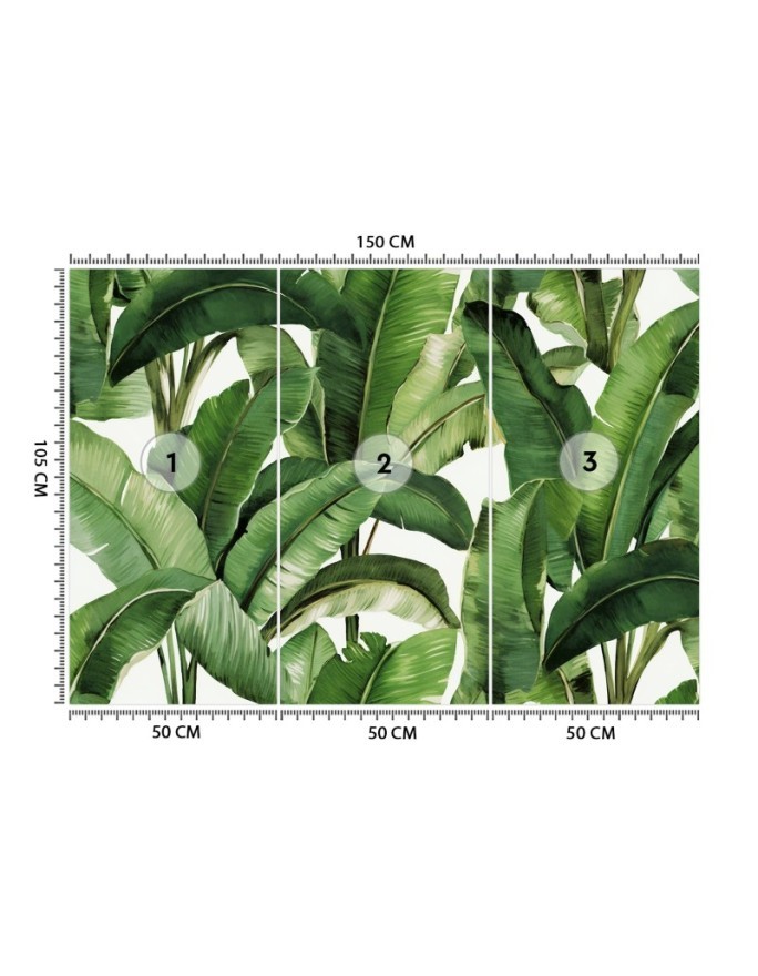 Wall mural for bedroom - Green tropical leaves | FEEBY