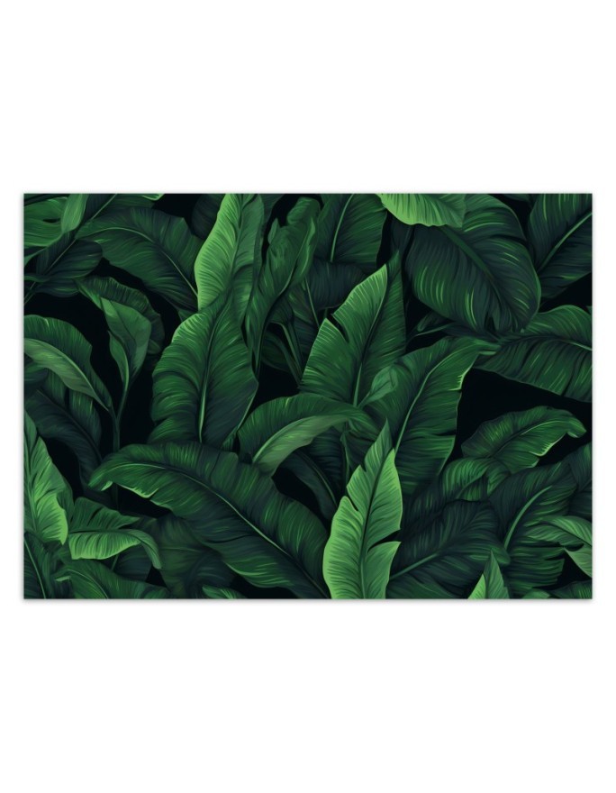 Wallpaper - Exotic leaves in monochrome green | FEEBY