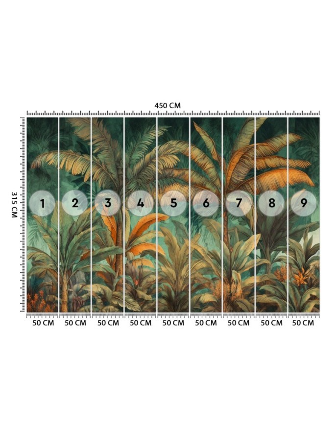 Modern wall mural - Palm trees in jungle landscape | FEEBY
