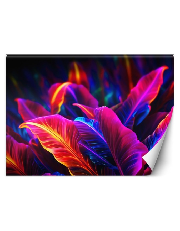 Stylish wallpaper - Neon leaves | FEEBY