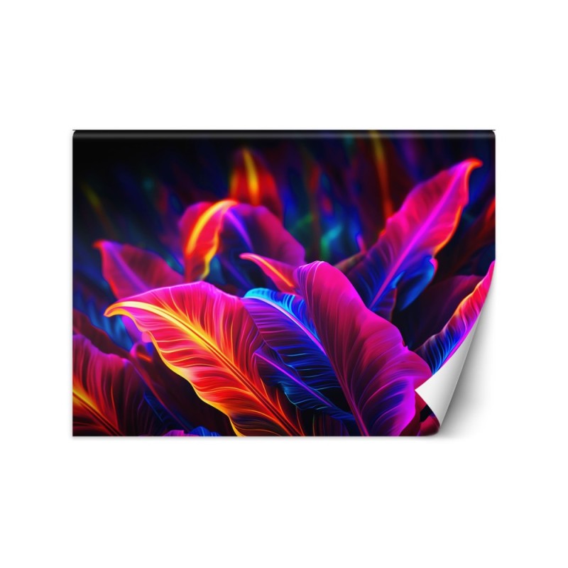 Stylish wallpaper - Neon leaves | FEEBY