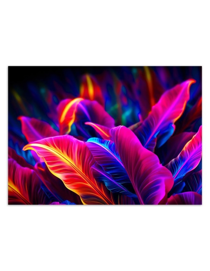 Stylish wallpaper - Neon leaves | FEEBY