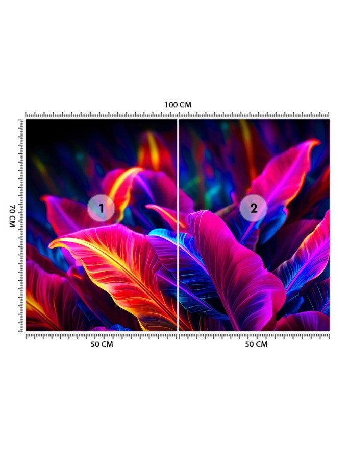 Stylish wallpaper - Neon leaves | FEEBY