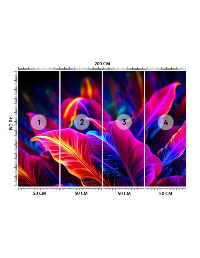 Stylish wallpaper - Neon leaves | FEEBY