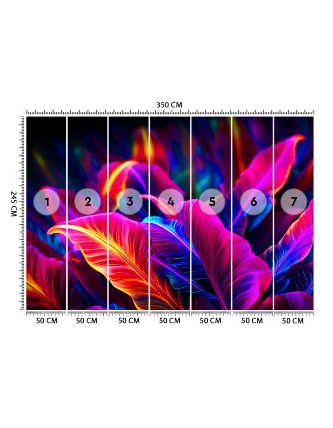 Stylish wallpaper - Neon leaves | FEEBY