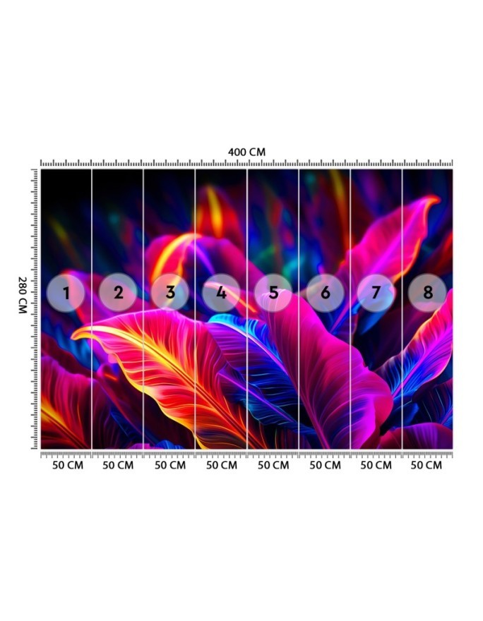Stylish wallpaper - Neon leaves | FEEBY