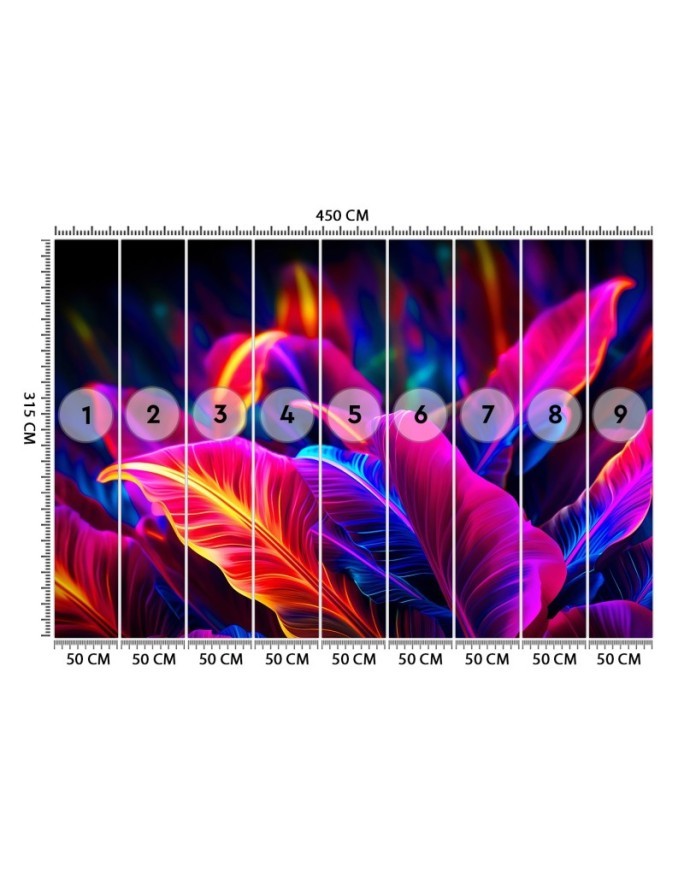 Stylish wallpaper - Neon leaves | FEEBY