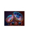 Unique wall mural - Neon flowers | FEEBY