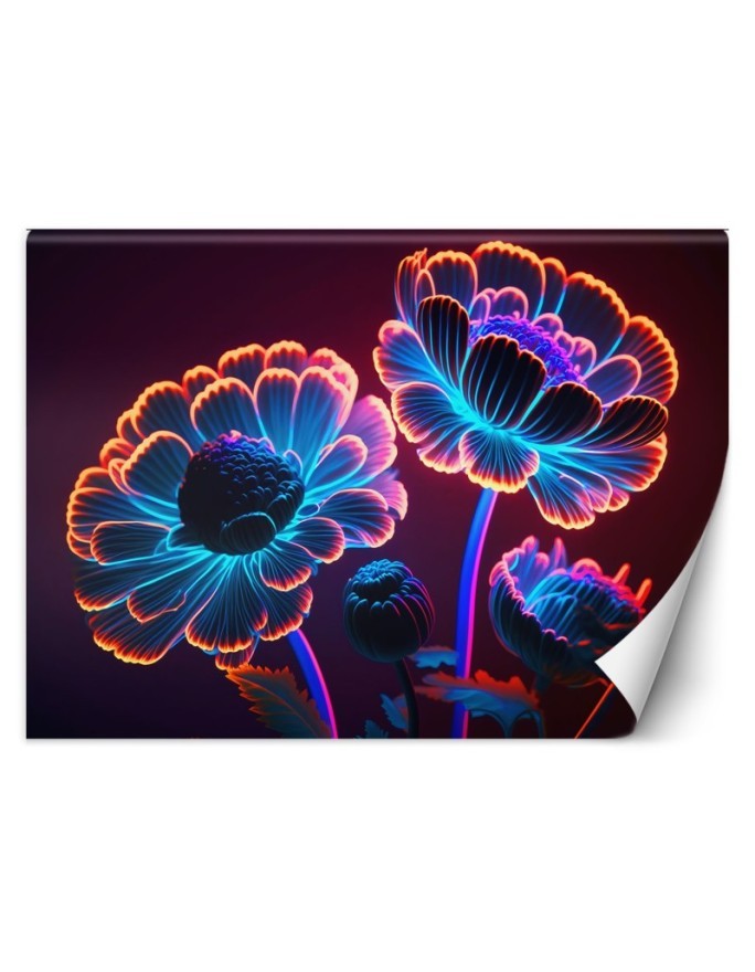 Fashionable wallpaper - Neon flowers buds | FEEBY