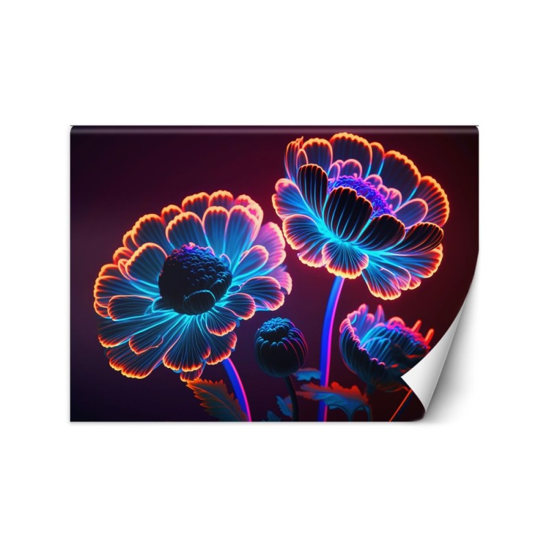 Fashionable wallpaper - Neon flowers buds | FEEBY