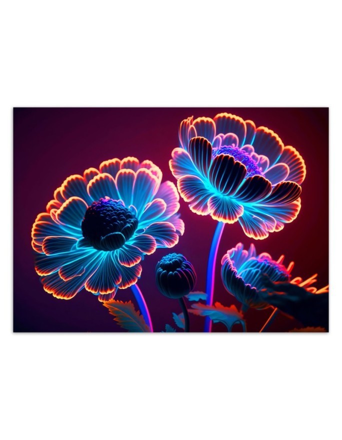 Fashionable wallpaper - Neon flowers buds | FEEBY