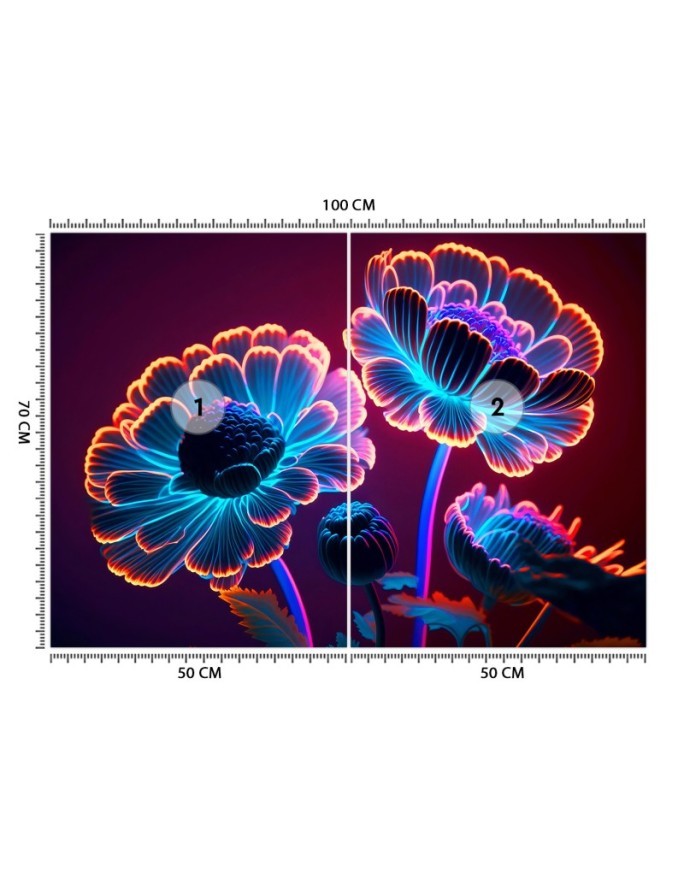 Fashionable wallpaper - Neon flowers buds | FEEBY