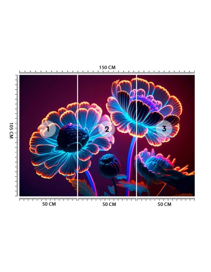 Fashionable wallpaper - Neon flowers buds | FEEBY