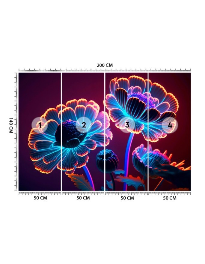 Fashionable wallpaper - Neon flowers buds | FEEBY