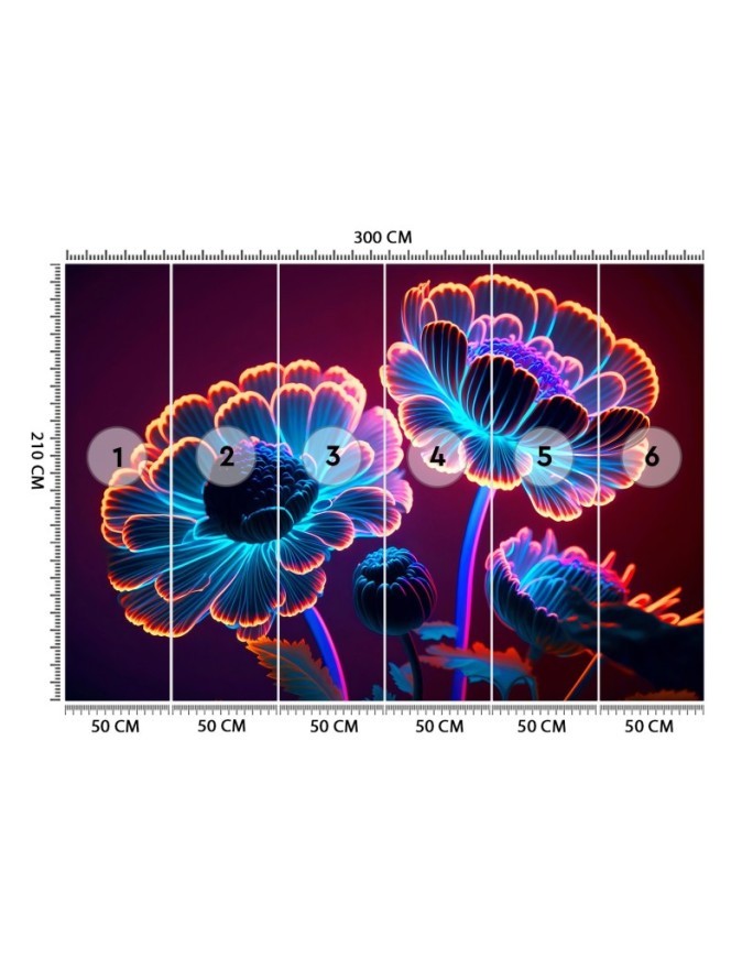 Fashionable wallpaper - Neon flowers buds | FEEBY