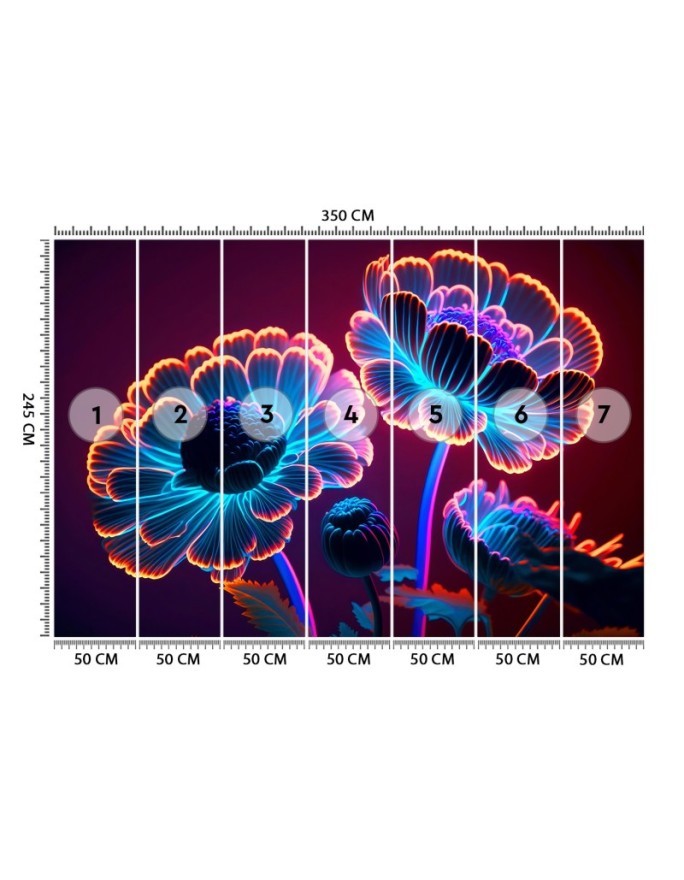 Fashionable wallpaper - Neon flowers buds | FEEBY
