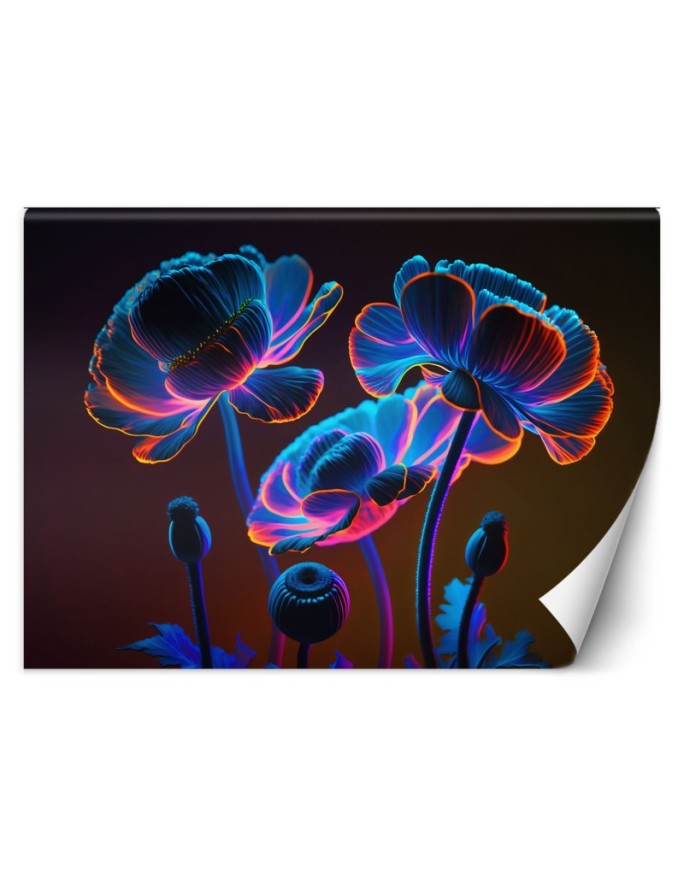 Wall mural Neon flowers nature