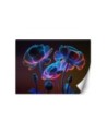Wall mural for living room - Neon flowers nature | FEEBY