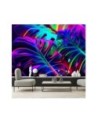 Modern wallpaper - Monstera leaves in neon colors | FEEBY