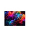 Modern wall mural - Monstera leaves in neon colors | FEEBY