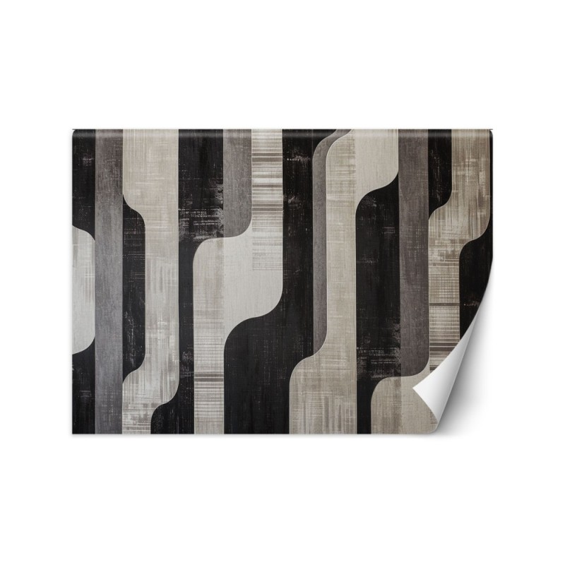 Wall mural for living room - Grey geometric abstraction | FEEBY