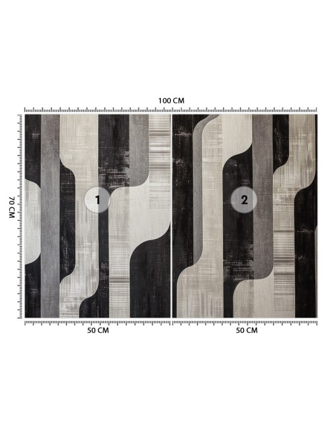 Wall mural for living room - Grey geometric abstraction | FEEBY