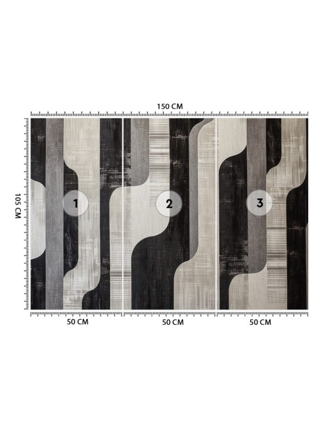 Wall mural for living room - Grey geometric abstraction | FEEBY
