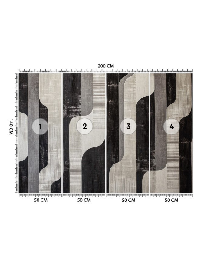 Wall mural for living room - Grey geometric abstraction | FEEBY