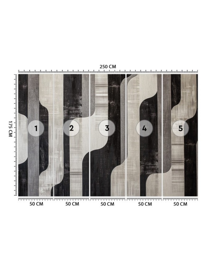 Wall mural for living room - Grey geometric abstraction | FEEBY