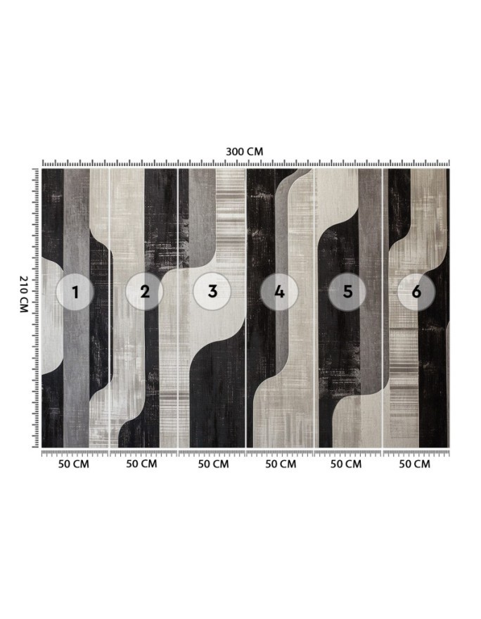 Wall mural for living room - Grey geometric abstraction | FEEBY