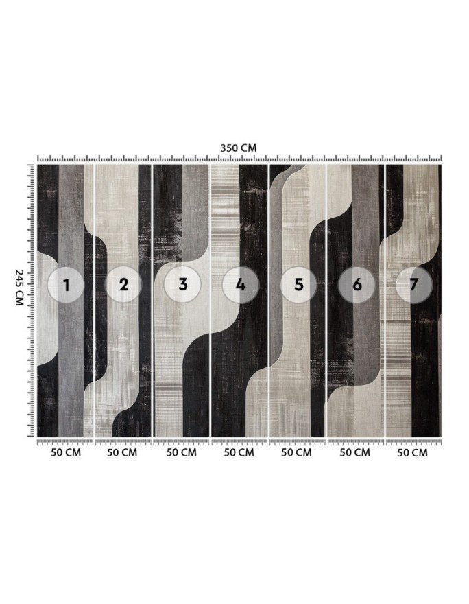 Wall mural for living room - Grey geometric abstraction | FEEBY