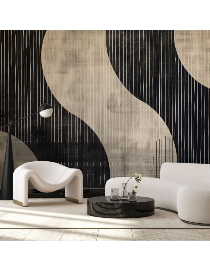Wall mural for bedroom - Retro abstract shapes | FEEBY