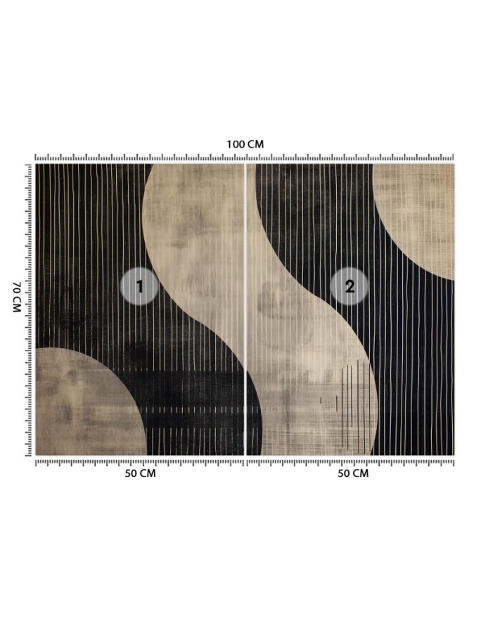 Wall mural for bedroom - Retro abstract shapes | FEEBY