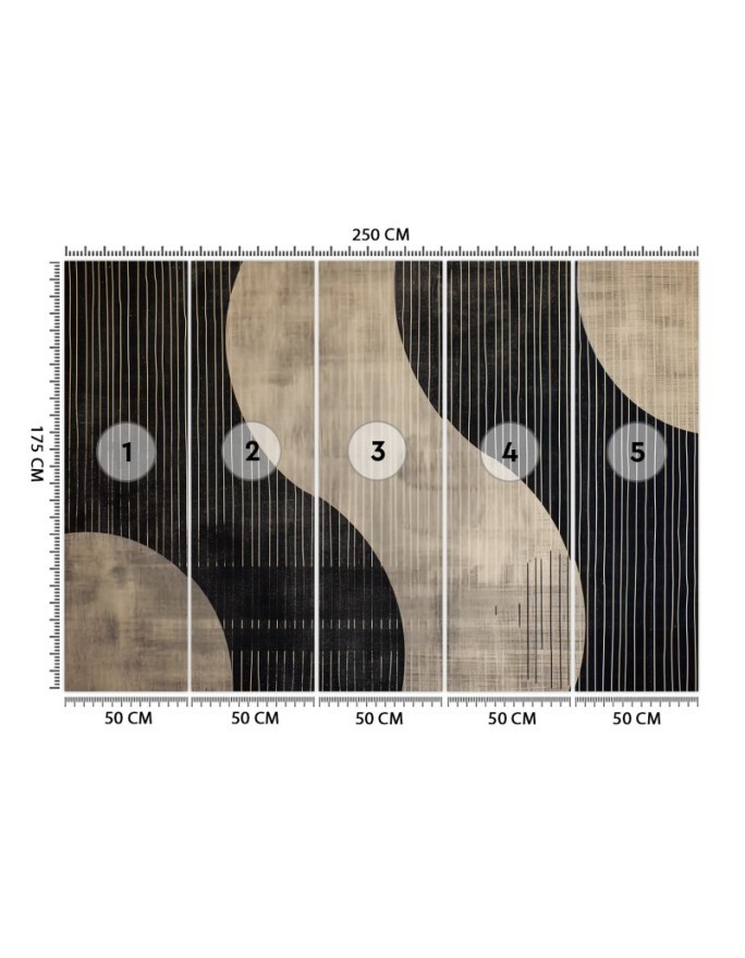 Wall mural for bedroom - Retro abstract shapes | FEEBY