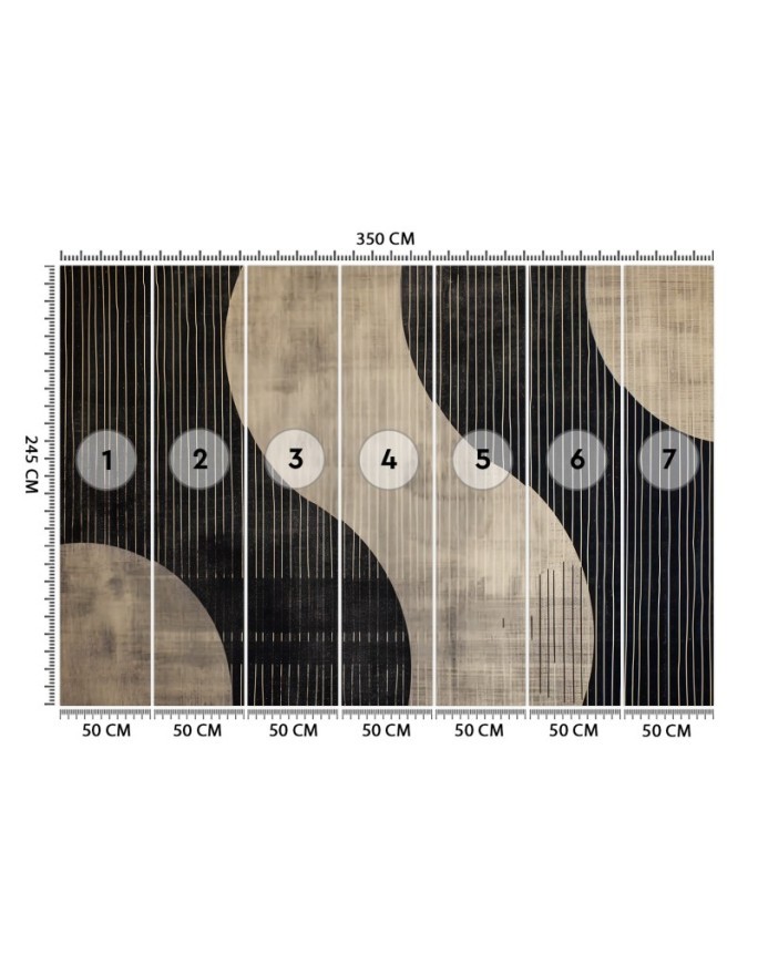 Wall mural for bedroom - Retro abstract shapes | FEEBY