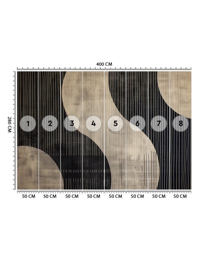 Wall mural for bedroom - Retro abstract shapes | FEEBY