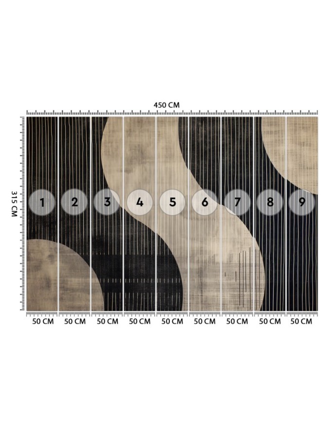 Wall mural for bedroom - Retro abstract shapes | FEEBY