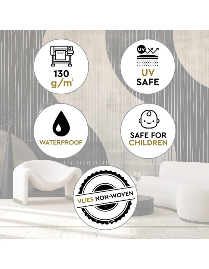 Wall mural for bedroom - Retro abstract shapes | FEEBY