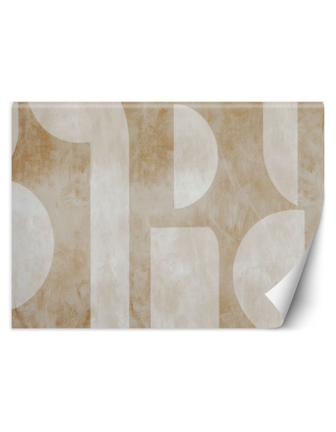 Modern wall mural - Beige abstract shapes | FEEBY