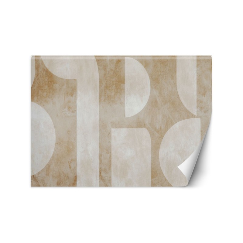 Modern wall mural - Beige abstract shapes | FEEBY