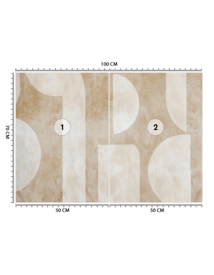 Modern wall mural - Beige abstract shapes | FEEBY