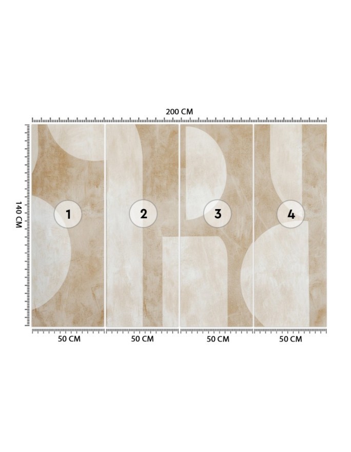 Modern wall mural - Beige abstract shapes | FEEBY
