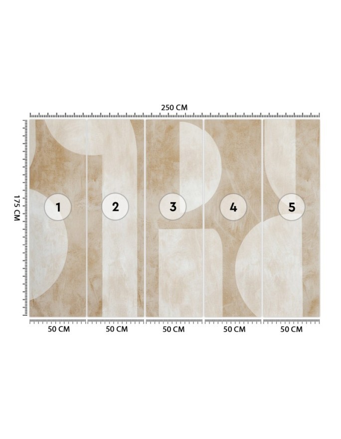 Modern wall mural - Beige abstract shapes | FEEBY