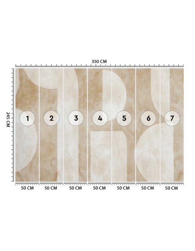 Modern wall mural - Beige abstract shapes | FEEBY